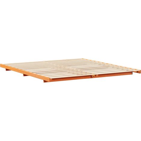 Lit double,Lit adulte,Cadre de lit surélevé Marron cire 200 x 220 cm CFW7110198 (1/5)