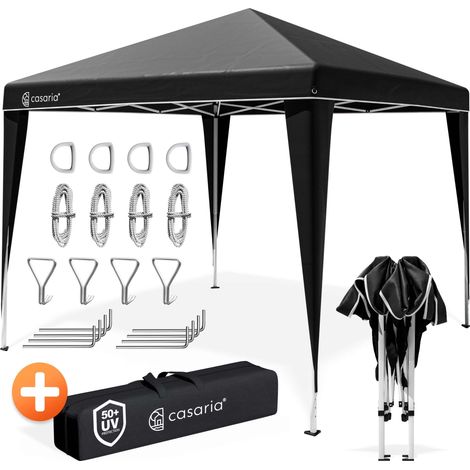 Deuba Tonnelle Capri 3x3 m pliable Tente de réception Jardin terrasse extérieur  Noir