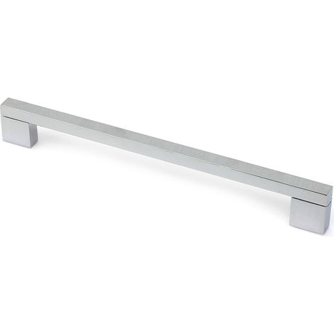 Asa de aluminio con acabado cromo brillo, dimensiones:206x9x27mm y entrepuntos:192mm -