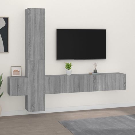 Ensemble de meubles TV 5 pcs-Banc TV-Meuble Télé Sonoma gris Bois d'ingénierie 522089 (1/5)