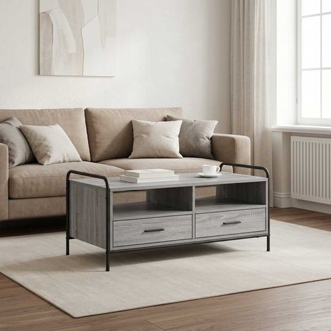 vidaXL Mesa de centro Sonoma gris 99,5 x 49 x 46 cm (1/5)