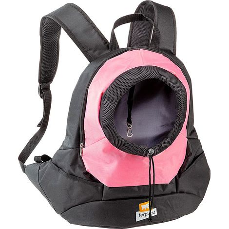Zaino per trasporto cane Ferplast Kangoo ergonomico rosa (1/5)