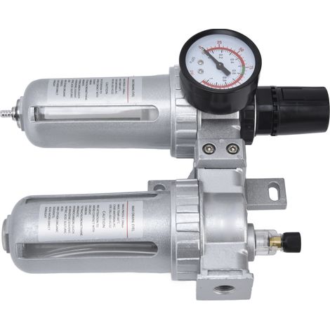 Kit combiné filtre à air comprimé, régulateur, manomètre et séparateur d'eau pour compresseur 2 unités SFC200 (1/5)