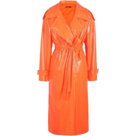 Trench long en cuir verni réfléchissant pour femme (1/5)