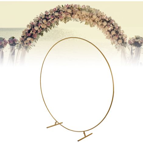 Arche circulaire de mariage, arche de soutien pour mariage, arche ronde en fer forgé avec support pour ballons et fleurs, décoration d'arche pour mariage ou anniversaire. (1/5)