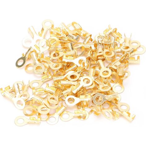 Pièces Cosses à Anneau M4 4.2mm Laiton pressé à Froid Câble Sertissage Extrémités Connecteur (1/5)