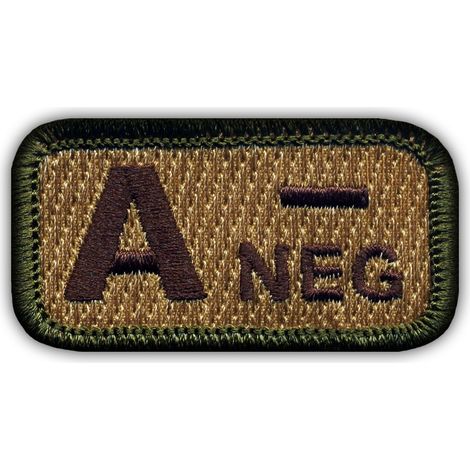 Patchion Blutgruppe A „neg“ mehrfarbig - Magnetische Rückseite - Gestickter Aufnäher/Abzeichen/Emblem