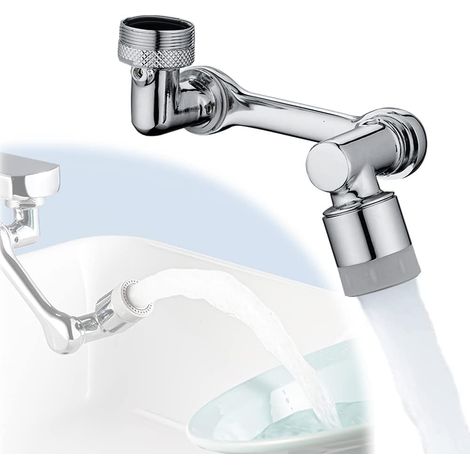 Aérateur Robinet Pivotant 1080° – Filetage F22/M24, 2 Modes, Anti-éclaboussures