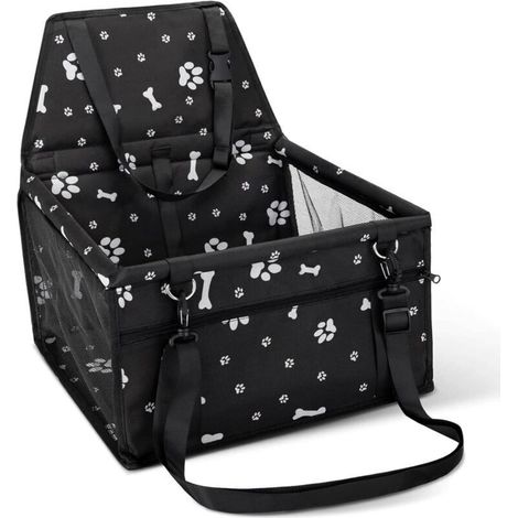 Siège auto pour chien, siège arrière de haute qualité pour chiens de petite et moyenne taille, matériau imperméable, noir (40 x 34 x 25 cm) (1/3)
