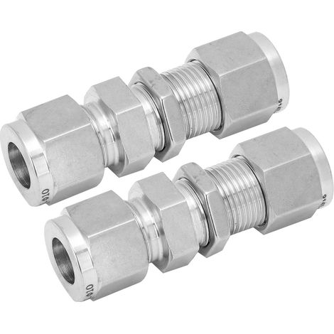 2 raccords à compression en acier inoxydable 316, connecteurs à double anneau, accessoires Ф10 (1/5)