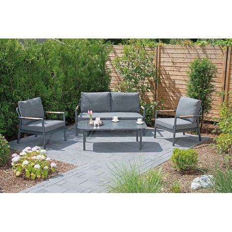 Sonnenpartner DIAMOND Lounge-Set Sitzgruppe mit Tisch Garten Lounge anthrazit