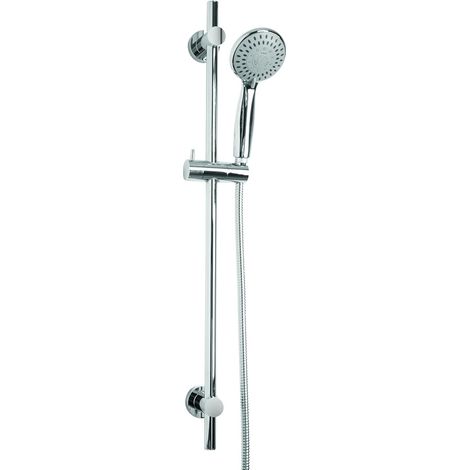 Croydex Flexi-Fix 3 Settings Full Shower Set, Riser Rail, Hose & Handset, Chrome (1/5)
