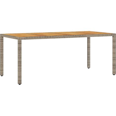 Tavolo Giardino Piano Legno Acacia Grigio 190x90x75 Polyrattan vidaXL (1/5)
