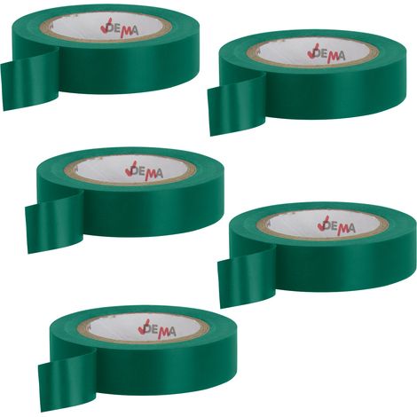 Kabel Isolierband Elektriker Klebeband 5er Set Grün 15 mm x 10 m Rolle (1/2)