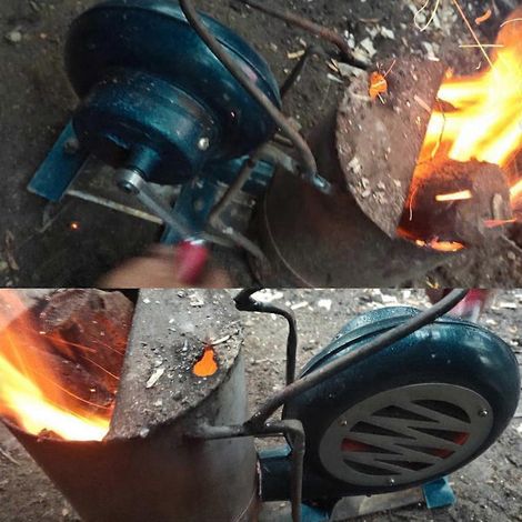 Ventilateur de barbecue à manivelle, souffleur d'air pour barbecue, accessoires pour réchauds de camping et de pique-nique (1/4)