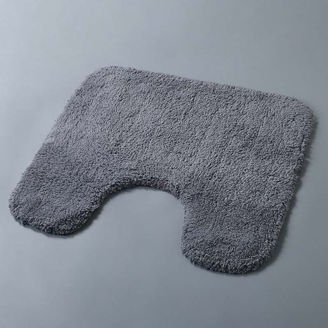 Tapis Toilette Antidérapant Absorbant Microfibre Forme U, Gris 60x60, pour Maison et Jardin, pour Usage Quotidien (1/3)