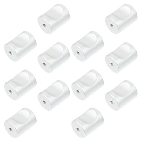 Lot de 12 Boutons Cylindriques Trou en Alliage D’aluminium Mat, Poignées de Meuble 18x23 Mm, Argenté, pour Tiroirs et Armoires, la Cuisine et Chambre, Quincaillerie D’armoire (1/5)