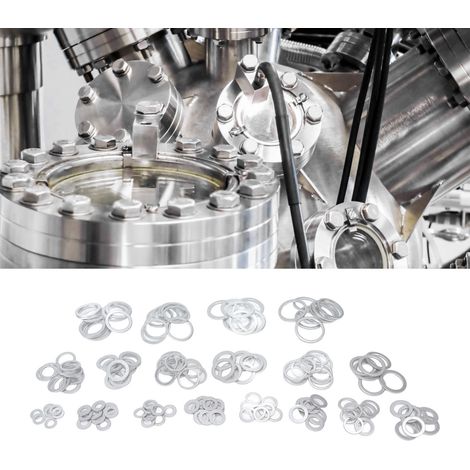 470 Dichtungen aus Aluminiumlegierung, runde Unterlegscheiben, flache Unterlegscheiben und Dichtungsringe pro Karton (1/5)