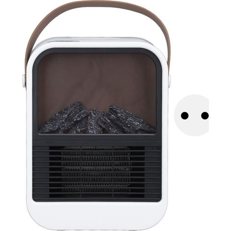 Jeffergarden Cheminée électrique avec flamme simulée, 1 000 W, protection contre la surchauffe, chauffage d'appoint portable et silencieux pour chambre à coucher, prise UE 220 V (1/5)