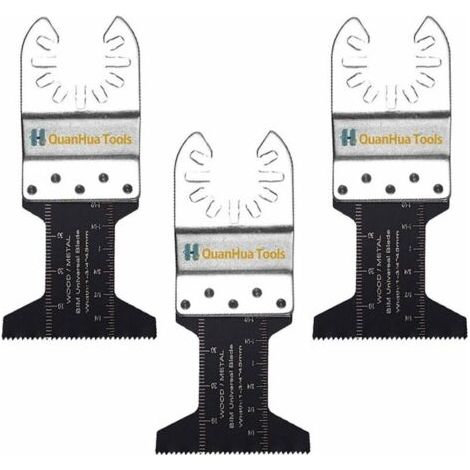 Lot d'accessoires pour outil multifonction - 3 pièces - universel pour outils multifonctions oscillants - bois, plaque de platre, plastique, métal (1/5)