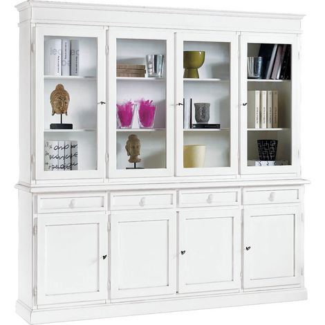 Cristalliera in Legno 4 Ante Martini Colori mobili tempesta: Bianco opaco