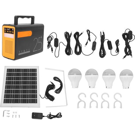 Tragbarer 12V-Solargenerator für Camping mit Panel für Außenbeleuchtung, Handyaufladung und Hang-Off-Funktion LM 3616