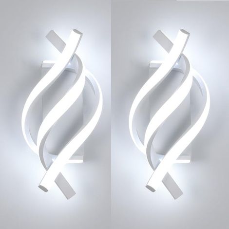 Set 2 Applique LED spirale 6000K – Alluminio, moderna, interno