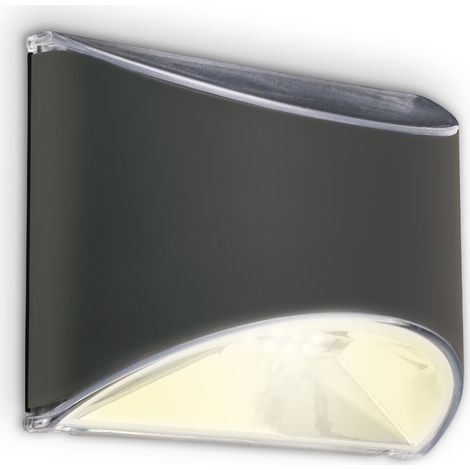 LED solar wall light, anthracite, 4xLED