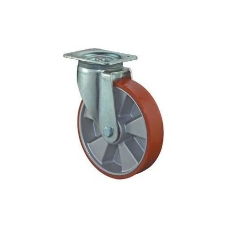 BS Rollen ruota piroettante con piastra a vite, anello in ghisa-poliuretano, cuscinetti a sfera, 100 mm, 200 kg - LB500.B90.100. (1/3)