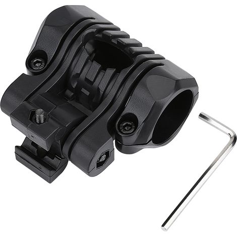 Support de lampe torche à fixation rapide en plastique pour casque (Noir) (1/5)