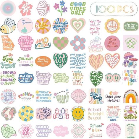 100 Stück dänische Pastellaufkleber