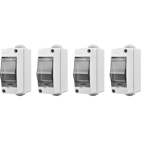 Boîte de distribution bidirectionnelle avec fonction de protection, étanche, couvercle transparent, boîte de distribution extérieure pour rail DIN 2 pièces (4 pièces) - JBMEDIA (1/4)
