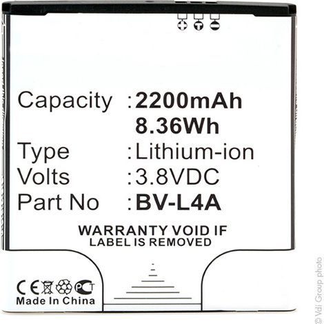 NX - Batterie téléphone, smartphone, GSM pour Microsoft 3.8V 2200mAh - BV-L4A (1/5)