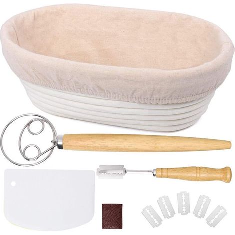 Set di utensili da forno in acciaio inox – Include coltello per il pane, raschietto per impasto e pinza per la lievitazione, colore blu, per panettieri e cuochi casalinghi - Crezuo