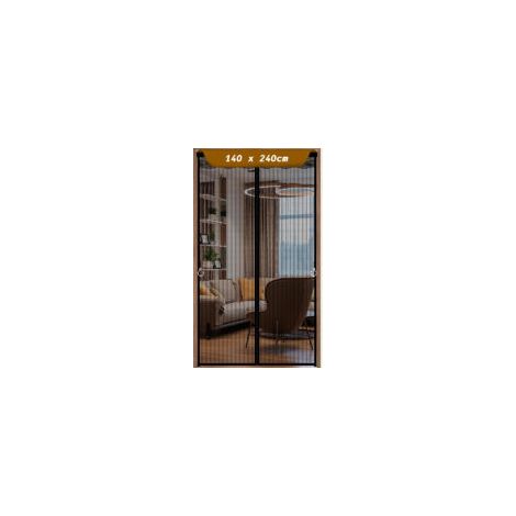Zanzariera magnetica per porte 140x240 cm – 32 magneti per chiusura rapida – Tessuto a maglia fine – Lavabile in lavatrice a 30°C – Nera