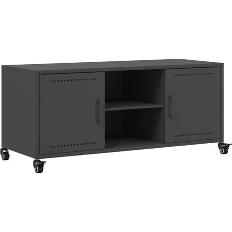 Maison Exclusive - TV-Schrank Schwarz 100,5x39x43,5 cm Stahl