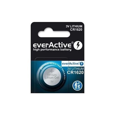 Batteria al litio CR1620 everactiv da 3V