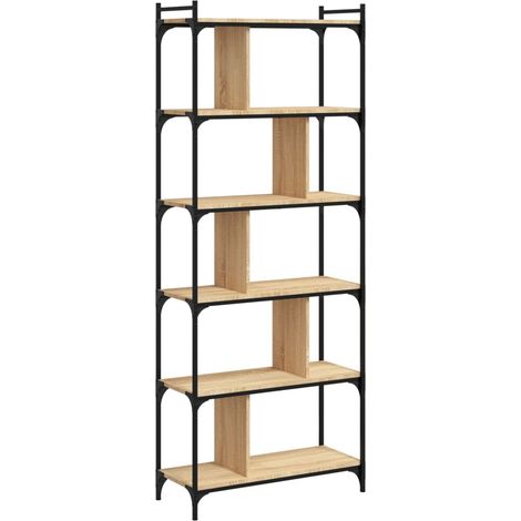 Maison Exclusive - Bücherregal 6 Böden Sonoma-Eiche 76x32x192 cm