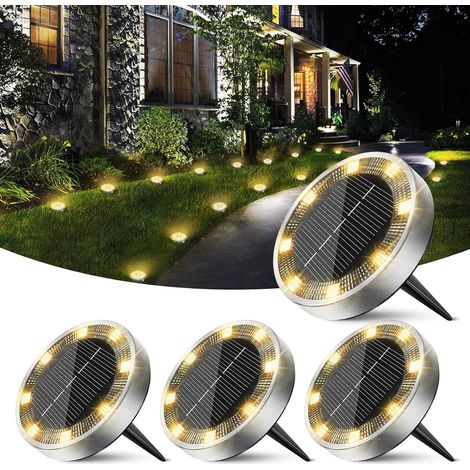 Peasur Foco Solar Empotrable, 8 LED IP65 Acero Inoxidable – Ideal para Jardín, Terraza y Caminos (1/5)