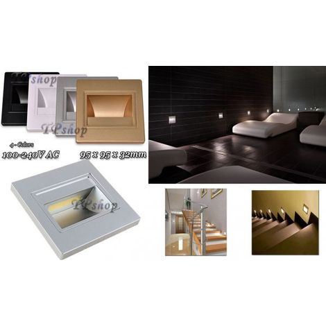 FARETTO LED INCASSO MURO SEGNAPASSO SEGNAPASSI CORRIDOIO STANZE SALE SCALE 1,5W BRONZO