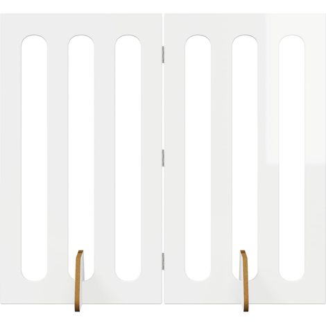 vidaXL Valla plegable para mascotas 2 uds. Blanco Brillante (1/2)