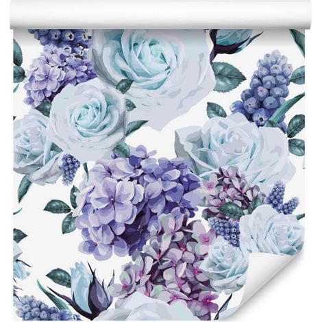 Papier peint à motifs de roses et de fruits pour salon et chambre 50x1000 cm (1/5)