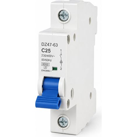 Disjoncteur miniature 1P 25A courbe C 6kA EN60898-1