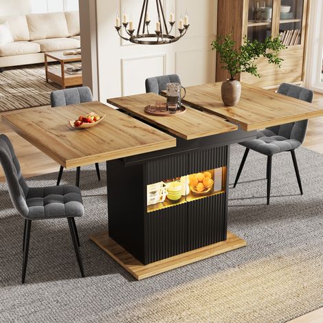 Tavolo allungabile con contenitore MDF nero 110/140 cm OKMYHOME (1/5)
