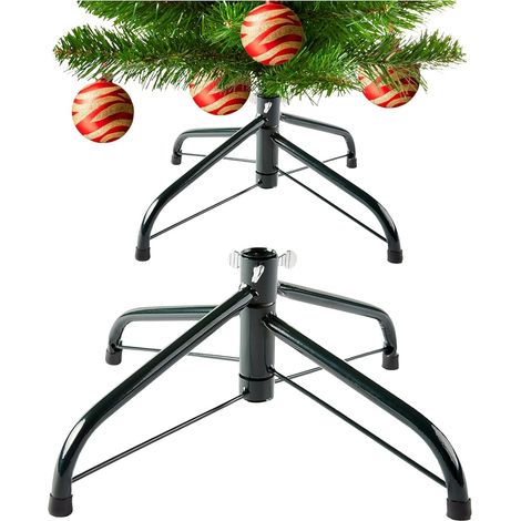 Pied pour sapin de Noël artificiel de 35 cm ou 45 cm en métal solide et pliable Vert (35 cm) (1/5)