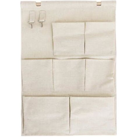 FENOPLASTICASacs de rangement muraux, organisateur suspendu en tissu de coton, poche en lin de couleur unie sur la porte du placard, conception (1/5)
