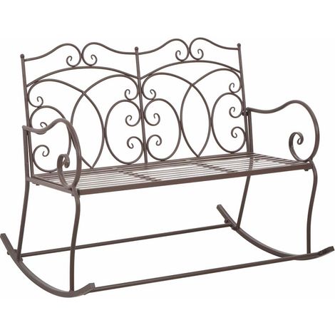 vidaXL Banc de jardin 104 cm Fer Marron antique (1/5)