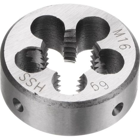 Filières à filetage rond, filetage métrique M16 x 2 (à droite), outil de réparation de filières de filetage en acier rapide (HSS) (1/5)