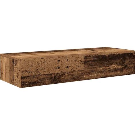 Maison Exclusive - Wandregal mit Schubladen Altholz-Optik 100x36x
