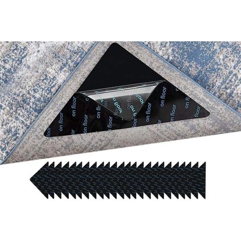 Lot de 12 fixations antidérapantes pour tapis, parquets, carrelages et marbres supports d'angle pour moquettes (1/5)